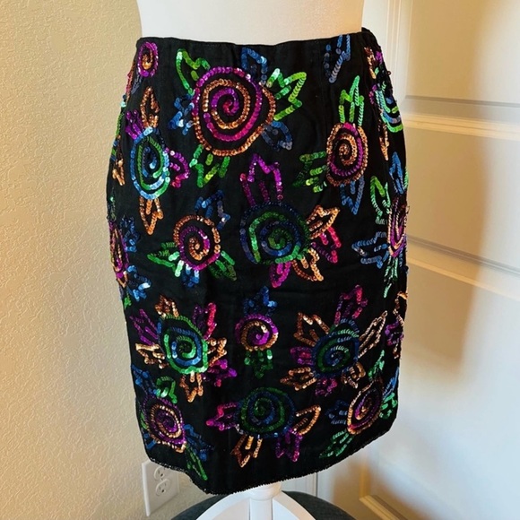 Sandy Starkman Vintage Sequin Mini Skirt - Picture 2 of 8